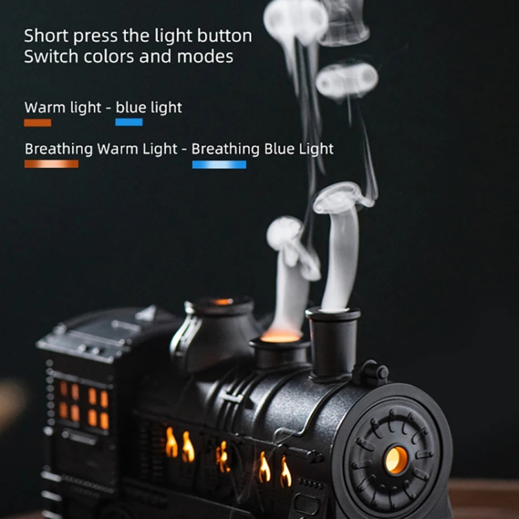 300ml Train Smoke Ring Ultrasonic Air Humidifier & Aroma Diffuser with Remote Control, UK Plug - Six Pandas