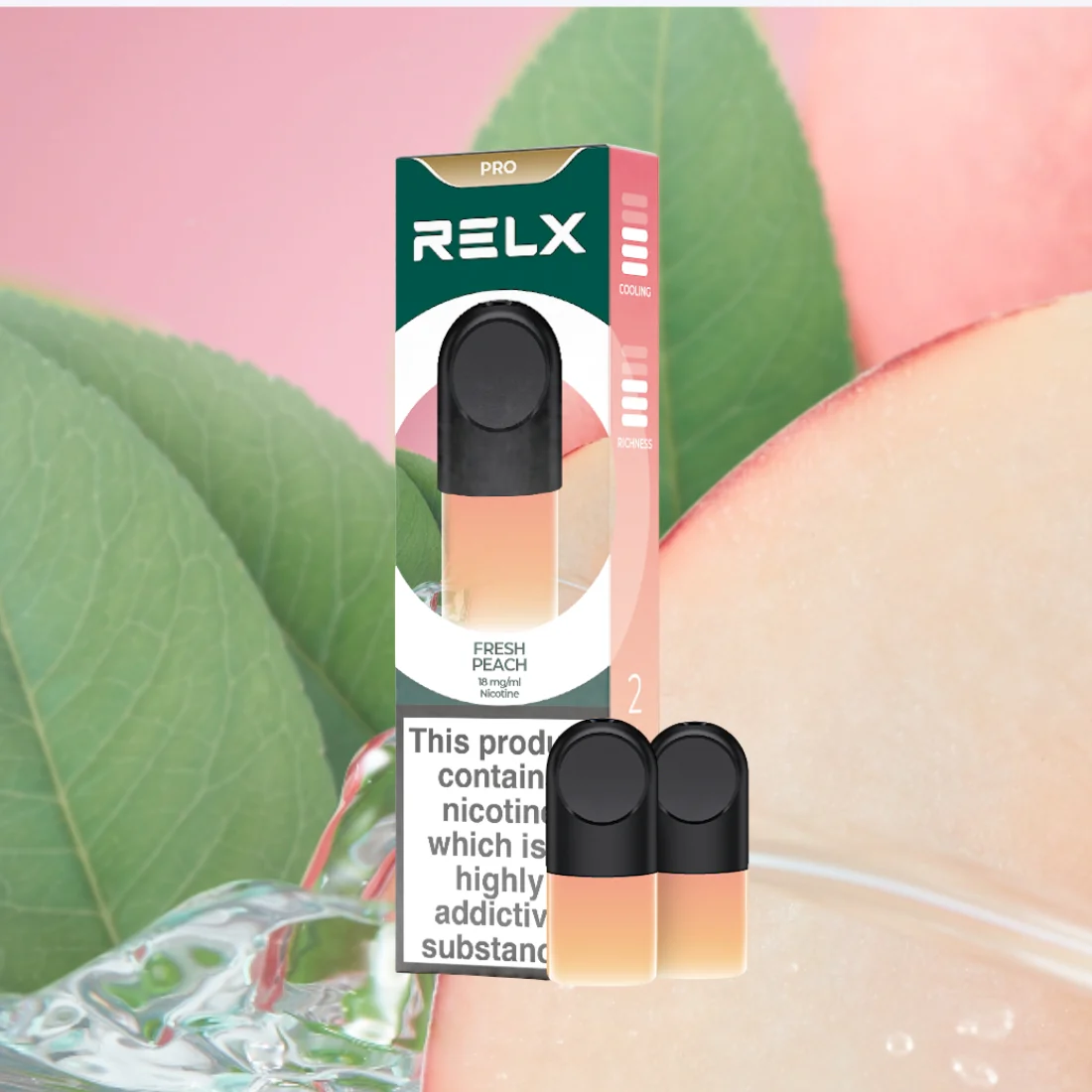 RELX Pod Pro Fruit Juicy Fresh Peach Flavors 18mg/ml Nicotine - Six Pandas