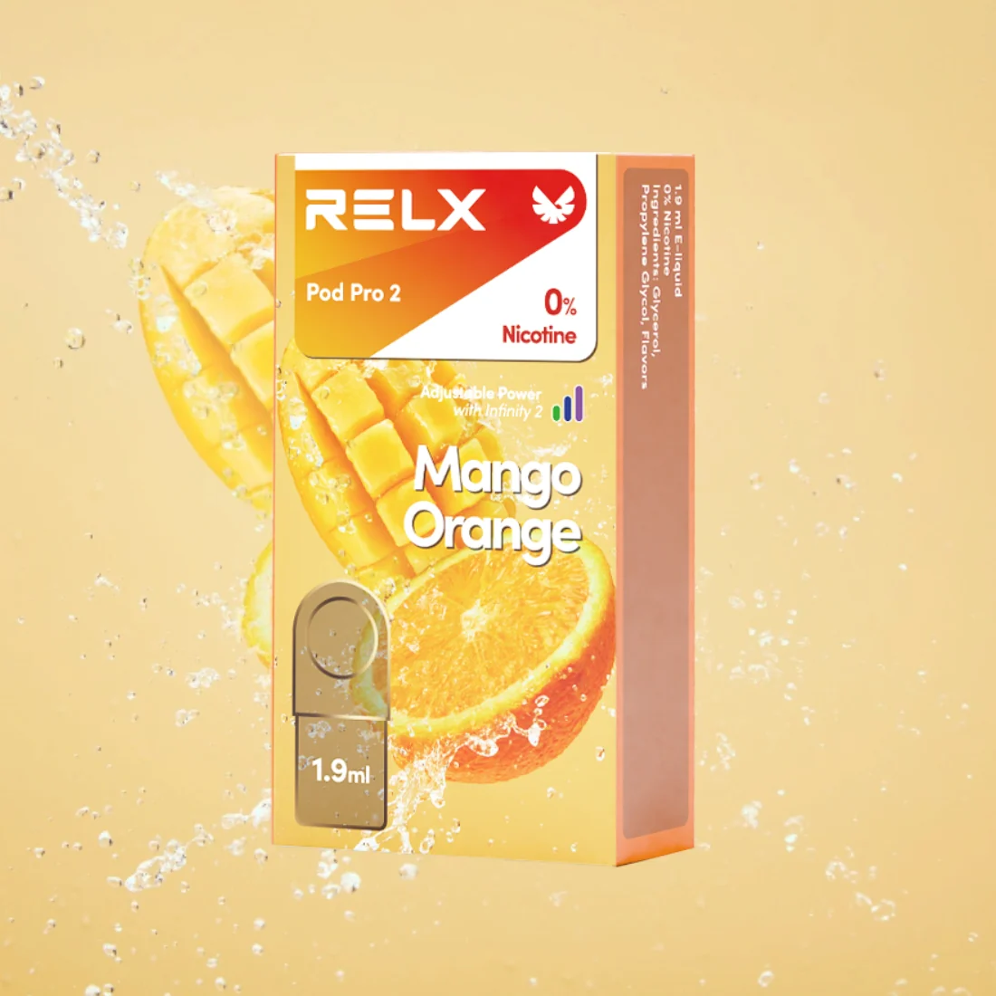 RELX Pod Pro Fruit Mango Orange (1-Pod) Flavors 0mg/ml Nicotine - Six Pandas